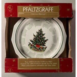 Pfaltzgraff Christmas Heritage 2000 Calendar Collector Plate • NEW